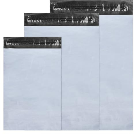 Chiluxendo 120Pcs enveloppe plastique expedition L/M/S mix, emballage colis vetement, pochette envoie vinted, Autoadhésive sachet Colis, Opaques sac, pour Textiles et Boîtes à Chaussures