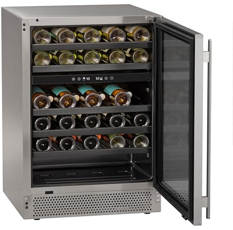 Marvel Northland Collection 24” Dual Zone Undercounter Wine Refrigerator, 5 Full-Extension Wine Racks, Stores up to 45 Bottles of Wine, Indoor/Outdoor Rated