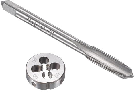 TA-VIGOR M7 x 1mm Metric Tap and Die Set, Machine Thread Screw Tap with Round Threading Die, Heavy Duty Tap & Die Kit for DIY, Repair, Cutting External and Internal Thread