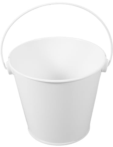 ANDRESLAD Seau Métallique Blanc Résistant Chaleur pour Collecte Huile et Graisse Seau à Graisse Polyvalent pour Barbecue et Cuisine Facile à Nettoyer