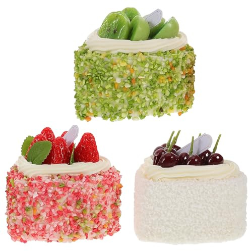 Tofficu Modèles de Gâteaux de Simulation Réalistes et Accessoires de Photoshoot Délicats de Cœur 3pcs en Écume pour Décoration Cuisine