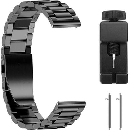 Nucelit 22 mm klockband, rostfritt stål för smartwatch klockarmband armbandslänk tillbehörsspänne rostfritt stål klockarmband