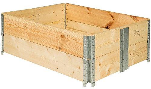 tectake® 2er Hochbeete für Garten, Hochbeete-Kit, Palettenrahmen, 120 x 80 x 19 cm, DIY Pflanzturm Outdoor, Gemüsebeet Beeteinfassung, Balkon Pflanzkasten, Hochbeet Gewächshaus, Hofgarten Hochbeet