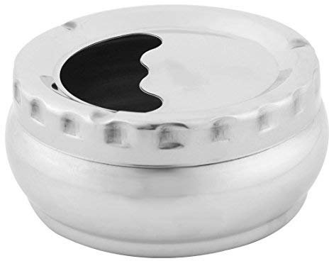 N/A - Posacenere in Acciaio Inox con Coperchio Girevole, 11 cm