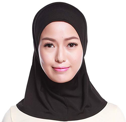 WOWOWO Mujeres Hijab Musulmán Algodón Mini Hijab Pañuelo para la Cabeza Color sólido Cubierta Completa Gorra Interior Wrap Mantón Turbante