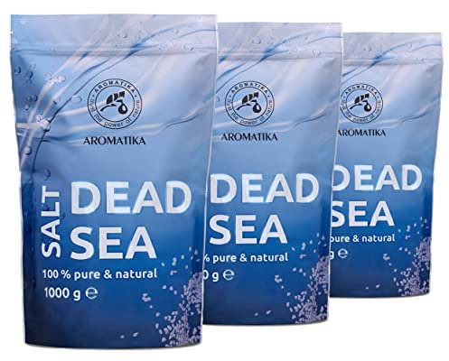 Totes Meersalz, 3 x 1000 g (Reißverschluss) – rein und natürlich – ideal für guten Schlaf – Stressabbau – Bad – Schönheit – Entspannung – Badesalz – Bath Salt Dead Sea
