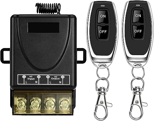 QIACHIP Wireless Remote Control Light Switch Kit AC 220V 230V 30A Relay | 433MHz RF Receiver Transmitter Module,DIY Retrofit for Lighting,Water Pump,Security Systems,Through Wall 50M