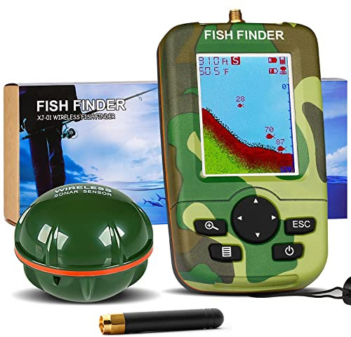 Tragbarer Fischfinder Echolot Karpfenangeln Fish Finder LCD Sonarsensor Fischfinder Fischk?der Depth Locator Fisch-detektor Angelwerkzeug