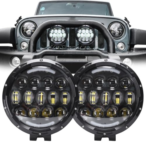 7 Zoll 105 W 2 STÜCKE LED-Scheinwerfer Fern- / Abblendlicht Arbeitsscheinwerfer Scheinwerfer Fahrscheinwerfer Zusatzscheinwerfer für Offroad, SUV, LKW, Ingenieurfahrzeuge, Bagger, 4x4, Feuerwehrauto