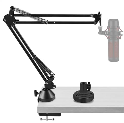 GEEKRIA for Creators Microphone Boom Arm Compatible with HyperX QuadCast, QuadCast S, SoloCast Suspension Stand Mic Arm Mount with Table Flange Adapter, Mic Stand Desk Mount