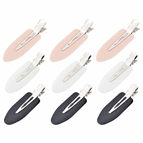 Pinzas para el cabello de 3 colores, sin arrugas, sin doblar, sin doblar, accesorios de peinado para el cabello, sin arrugas, clips planos, accesorios para niñas y mujeres, maquillaje facial, 9