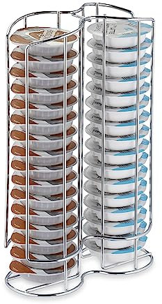 Relaxdays Portacápsulas Compatible con Tassimo, 32 Cápsulas, Soporte Monodosis Café Metal, 29 x 18 x 8,5 cm, Plateado