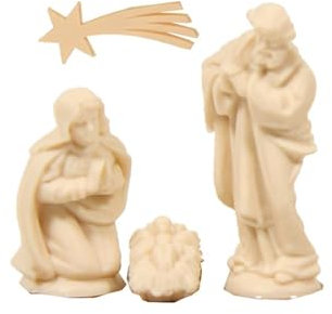 FADEDA 4 x Craft Set Nativity Figures Height 5 cm Hand Painted Detailed Nativity Figures Christmas Table Decoration Nativity Accessories