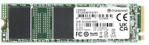 Transcend MTE670T 128GB Internal M.2 PCIe NVMe SSD 2280 PCIe NVMe 3.0 x4 Industrial TS128GMTE670T