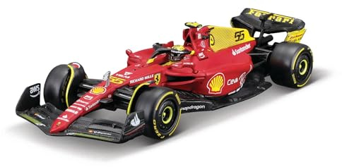 Bburago Formula 1 F1 FERRARI SF-23 (2023) SAINZ WITH HELMET - 1:24 Scale - Incredibly Detailed Die-Cast Replica Collectible Model Race Car
