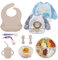 Assiette Bébé Set Repas Silicone, Lot de 10 Coffret Repas Bebe, Enfant Set Couverts Vaisselle pour Sevrage Manger Apprentissage, Set Vaisselle Silicone Repas Bébé, Avec Ventouse