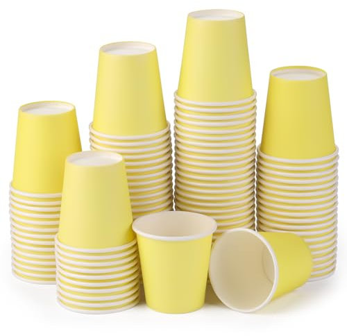 ENCHOL Paquete de 100 vasos de papel de 3 onzas, vasos desechables para baño, enjuague bucal, mini tazas de espresso, vasos de papel desechables de 3 onzas para fiestas, picnic, oficina y viajes