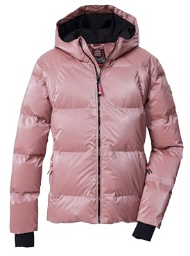 killtec Bambine e ragazze Giacca/giaccone trapuntato in piuma d'oca con cappuccio e paraneve KSW 210 GRLS QLTD JCKT, puderrosa, 152, 43594-000