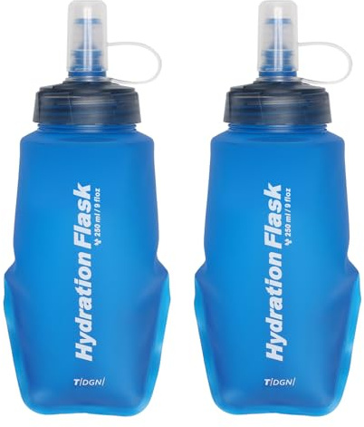 Azarxis Borracce Morbide da Corsa 250/350 / 500 ml, Soft Flask TPU Senza BPA, Borraccia Pieghevole per Trail Running, Maratona, Ciclismo e MTB (Azzurro, 250 ml)
