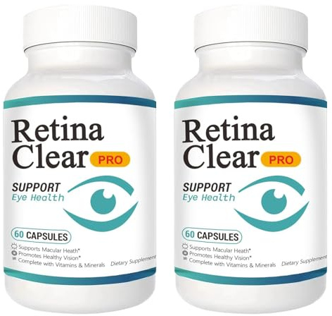 Vunexo Retina Clear Pro Eye Health Support Supplement, with Minerals and Vitamins, Lutein and Bilberry Extract Supports Visual Clarity, Eye Fatigue Relief & Focus（2PCS）