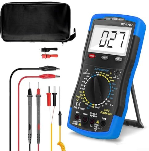 BT-770J Digital Multimeter for Automotive Testing with Auto-Ranging, Data Hold, NCV Detection and Backlight - 1000V CAT III / 600V CAT IV Safety Rated