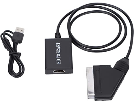 Spryflower HD Multimedia Interface to SCART Converter, HD Video Adapter with High Definition Conversion, Support NTSC and PAL Standards, Plug and Play Design for TV, Home Theater Systems