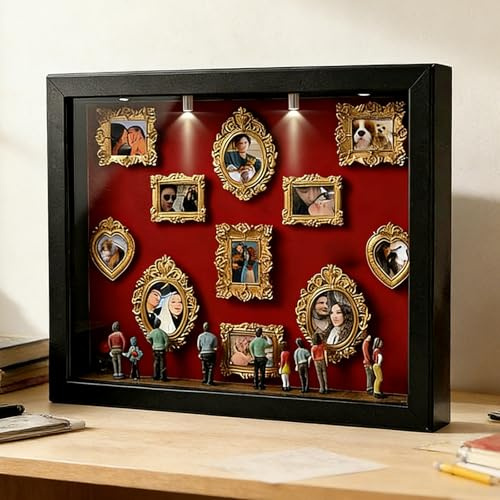 Mini Museum Silhouette Box, Mini scatola fai da te con Sagoma Museale, Museum Of Us Cornice, Mini Cornici Dorate fai da Te, Figurine Mini Museo Cornice Scatolas, para Regalo San Valentín (M1)