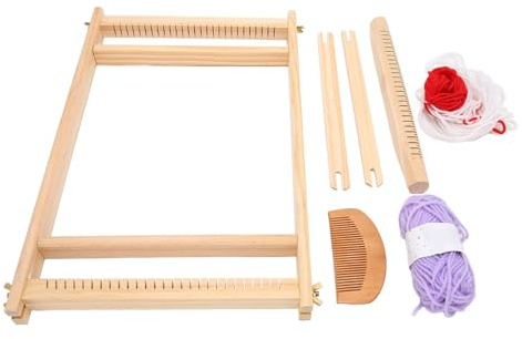 MAVIS LAVEN Wooden Weaving Kit, Educational DIY Craft Set for Kids, Handcrafted Weaving Activities with Wooden Comb, Perfect for Family Engagement