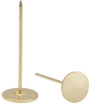 sourcing map Upholstery Nails Tacks 18mmx50mm Flat Head Furniture Nails Gold Tone for Furniture Sofa Headboards, 20 Pcs