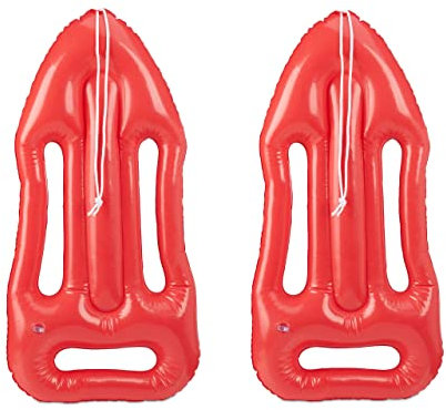 Lot de 2 bouées de Sauvetage gonflables avec Corde pour Carnaval et fête à thème, pour Enfants et Adultes, Rouge