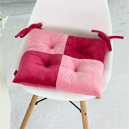 Chickw1 Kissen Stuhl, Stuhlkissen Bequemes Dicke Polsterung Steppkissen Bodenkissen Weich Sitzkissen für Stühle für Indoor und Outdoor aus (40x40cm,rot Rosa)