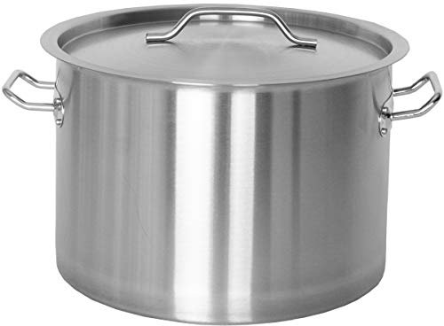 Beeketal 'BKT-17A' Gastronomie Kochtopf ca. 16 Liter aus Edelstahl mit starken Griffen und Deckel, Topf für alle Herdarten geeignet (Induktion, Gas, Glaskeramik), ideal als z.B. Suppentopf