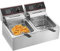 VEVOR Doppel Fritteuse Edelstahl mit regelbarer Heizstufe, 6 Liter 5000Watt für Schnellrestaurants Snackbars