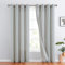 TOPICK Leinen Vorhänge Gestreifte Gardinen mit Ösen Modern Beige Leinenoptik Vorhang Wohnzimmer Privarsphäre Gardine Lichtfilterung Ösenschal mit Streifen Muster 2er Set 130x245 Blau auf Beige
