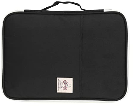 Tiiyee Bolsas Multifuncionales para Documentos A4, Carpeta con Asas Cremallera PortáTiles De Conferencias Portadocumentos Tela Multifuncional Bolsos Oxford Impermeable Oficina Escuela Negro
