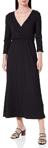 ONLY Damen Onlliva 3/4 Wrap Dress Jrs, Schwarz, L