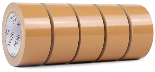 QILIMA Cinta adhesiva de tela, tela impermeable, cinta adhesiva de grado profesional para fotógrafos, reparaciones, bricolaje, manualidades, 48mmx27m, Marrón