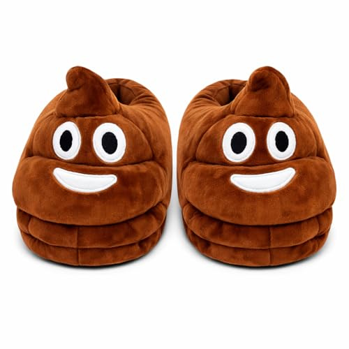 eBoutik - Funny Poo Plush Slippers – Summer Fancy Dress Hilarious Footwear Novelty Joke Stocking Filler – Cozy Indoor Keep Warm Footwear Basket Filler – Small (3-5)