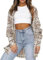 LACOZY Women's Checkered Shirt Long Sleeve Buffalo Plaid Shirts Casual Button Down Blouse Loose Tunics Apricot Medium