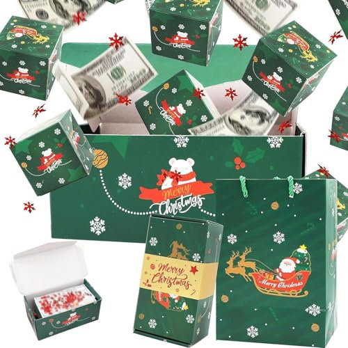 HYOIIO Überraschungsbox Geschenkbox für Geld - Überraschung Geschenkbox Explosion, Faltbare Pop-Up Explosion Geschenkbox für Geburtstag Jahrestag Valentin, Antrag Geschenk Weihnachten Party Supplies