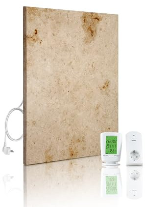 Marwona Calefactor de infrarrojos de mármol con termostato I 500 W I Jura B-500 I Radiador Eléctrico de Pared Eficiente I 5 años de garantía I Calidad alemana I Qualidad B