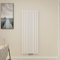 Radiateur eau chaude blanc vertical à double rangée de tubes plats en acier chauffage central H.160 x L.60.2 cm