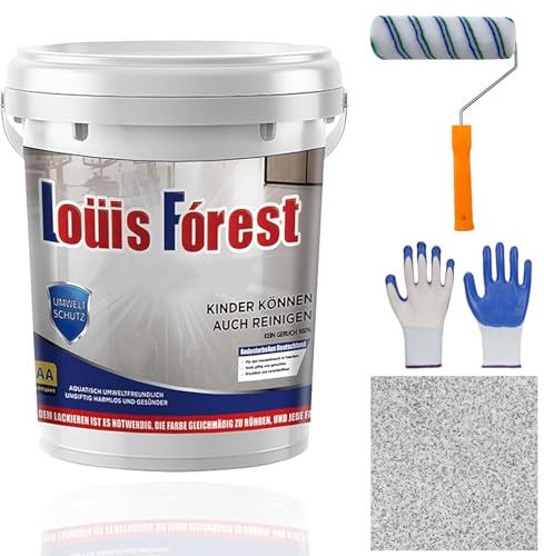 Gienslru Louis Forest Peinture de sol époxy pour béton Effet marbre brillant Étanche Gris