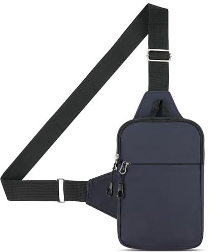 HOTUT Sling Chest Crossbody Bag,Wasserdicht Schultertasche für Herren und Damen,Klein Umhängetasche Leichte Sling Bag für Radfahren, Wandern und Kurztrips (Blau)