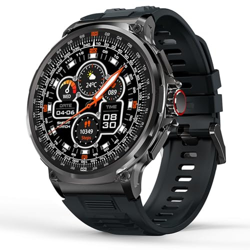Smart 1,85 HD Touch Smartwatch för män och kvinnor, IP68 vattentät aktivitetsmätare med 100 sportlägen, lättviktig löparklocka,Black