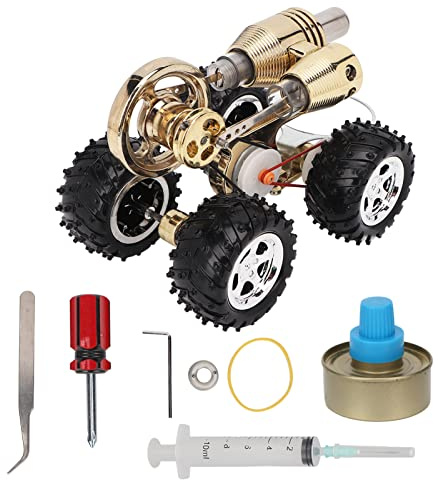 Baxnore Kit de modelo de motor stirling kit novedoso de automóvil Detalles vívidos juguete educativo para niños Física Aprendizaje Proyecto de ciencias Material de aleación de zin