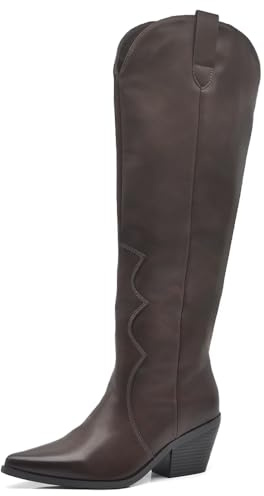 IF Fashion Cowboy Western Scarpe da Donna Stivali Alti A Punta Camperos Texani 9619 marrone N.37