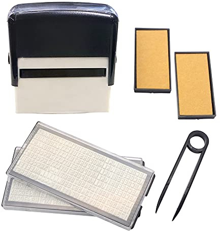 TopHomer Personlig namnstämpel, 5 linjers självbläckande etikettstämpel, 59 x 23 mm anpassad fras dater meddelande adress textstämpel, affärskontor lärarstämpel