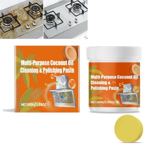 Ismmall - Pasta detergente multiuso all'olio di cocco, in acciaio inox, potente per la decontaminazione della ruggine, per la pulizia della cucina (1, set)