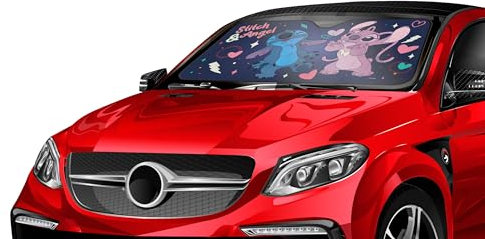 PARASOLE PER AUTO DI MISURA 150X80CM STITCH CON PROTEZIONE RAGGI UV OLTRE IL 97%